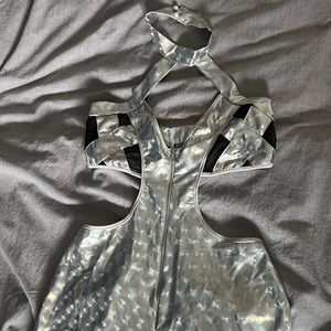 Dolls kill silver cut out full bodysuit